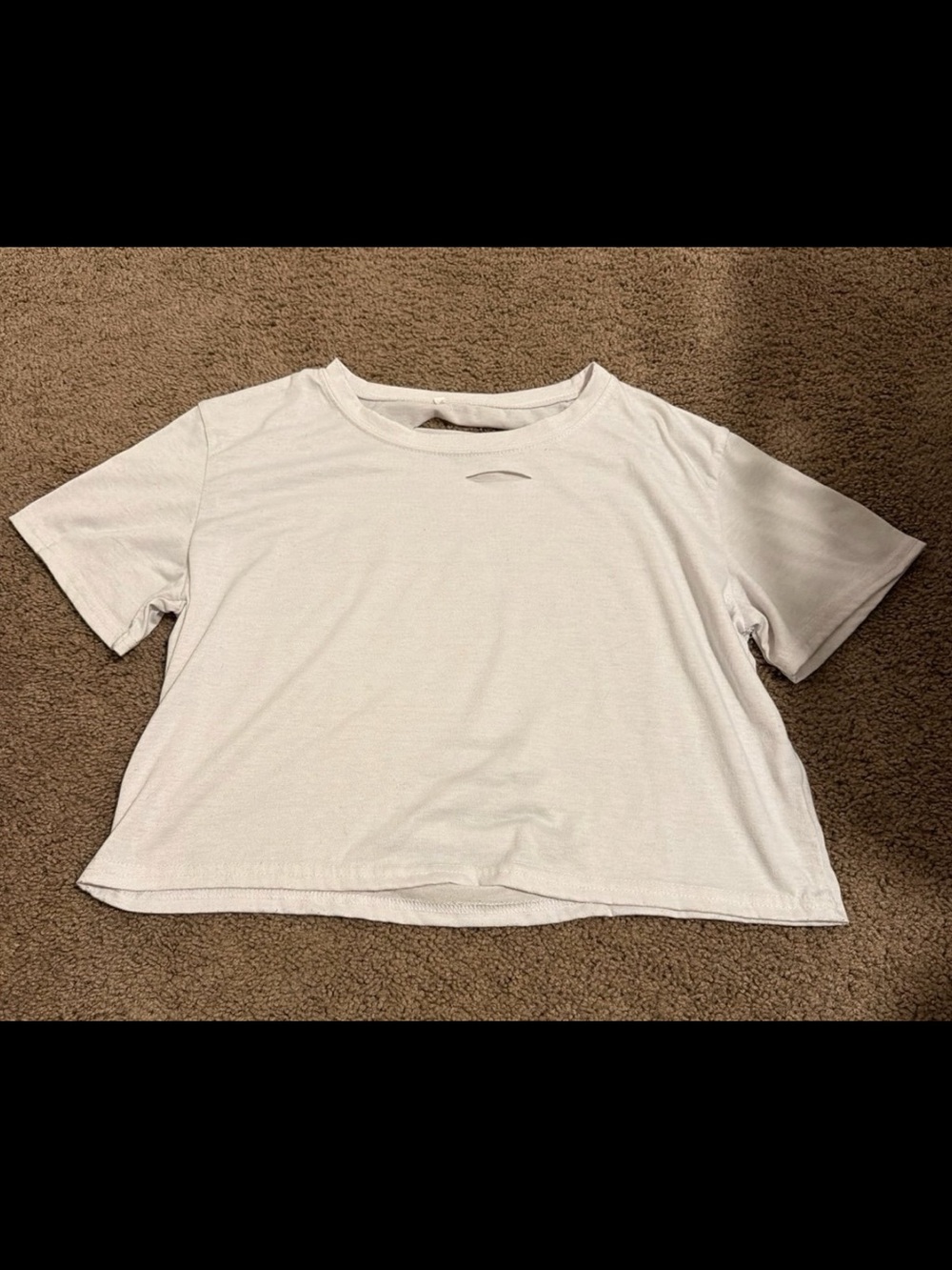 Women's Summer Casual Short Sleeve Tee Distressed Ripped Crop Top T-Shirt White
